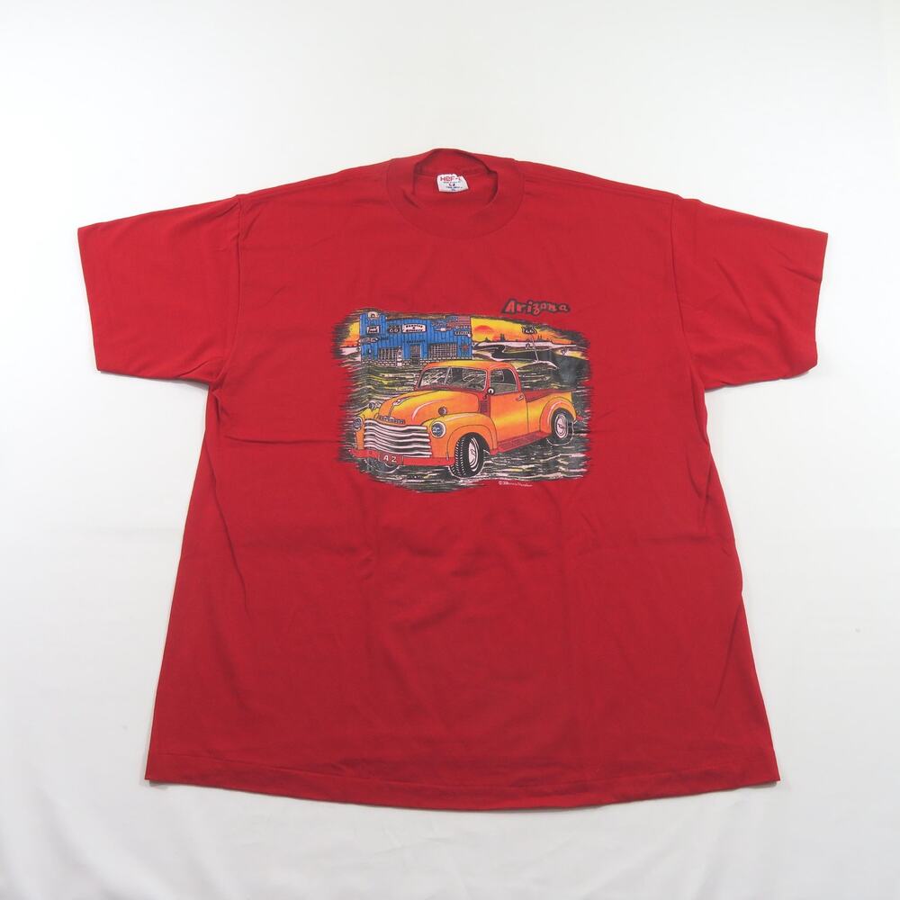 Arizona Classic Car T-shirt 1990s Vintage Red Sz XL Hef-T TeeJays NWOT